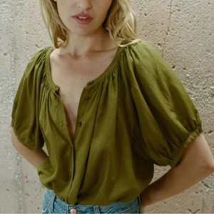 Doen June blouse in pickle
